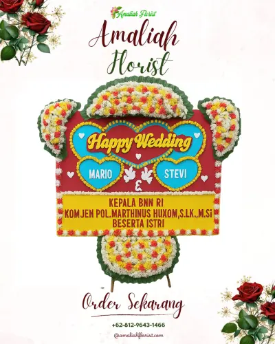 Karangan Papan Bunga Pernikahan di Jatinunggal